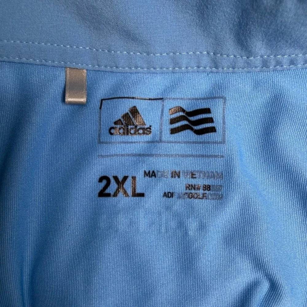 Adidas‎ Golf Long Sleeve Performance Polo Light Blue Mens 2XL
